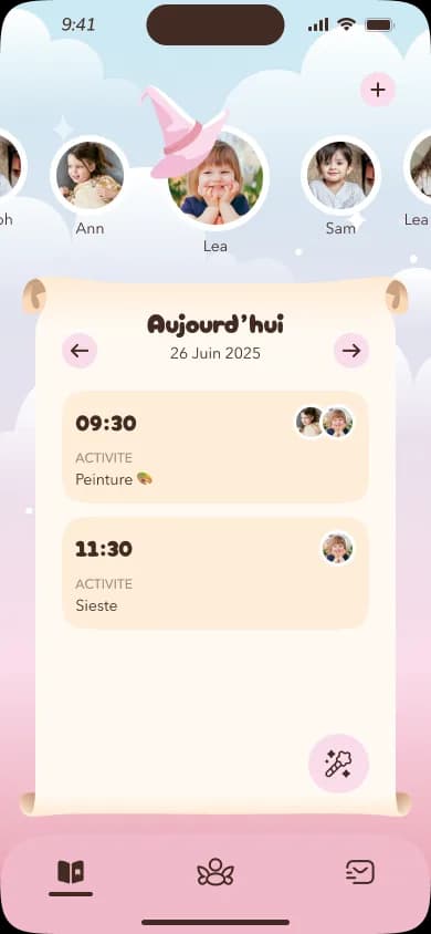 Journée de l'enfant : activités et siestes horodatées